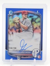 GAGE WOOD 2025 BOWMAN CHROME DRAFT 1ST BLUE REFRACTOR AUTO /150 #CPA-GW Q4920
