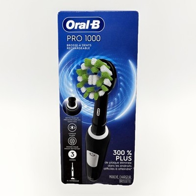 Black Oral-B Pro 1000 Crossaction Electric Rechargeable Toothbrush 5595 NEW
