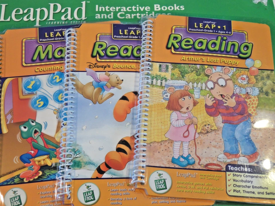 Leap Frog LeapPad SET of 3 Interactive Books Cartridges LEAP 1 Preschool-Grade 1 - Image 4 of 4