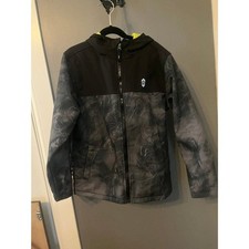 Free country boys size 10/12 gray black lightweight coat jacket
