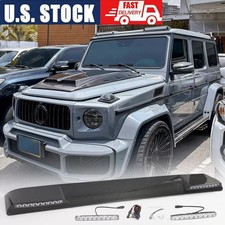 For Benz G-class G Wagon W463 G63 2004-18 Real Carbon Front Roof Spoiler Lip Led