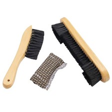 3 Pcs Pool Table Brush Set Wooden Handle Billiard Felt Cleaner Rail Brush Kit