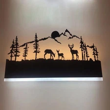Rustic LED Wall Sconce 15x10 Animal Design Light Warm & Cool Dual Color