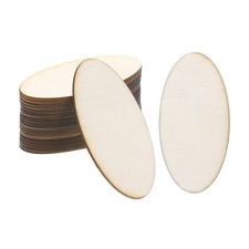 800x400mm Wood Pieces, 20 Pack Unfinished Oval Wood Shapes Wooden Cutouts