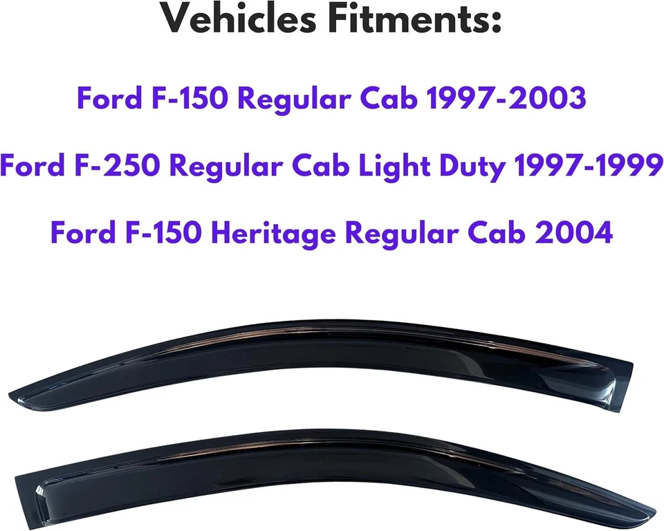 Elegant Window Visor Rain Guards for Ford F150 & F250, UV Resistant - 1997-2004 - Изображение 4 из 4