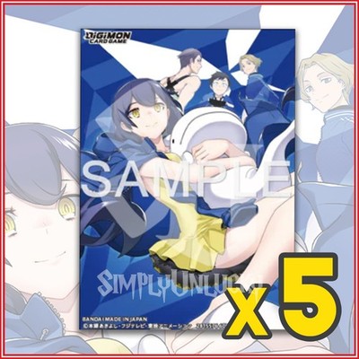 DIGIMON CARD GAME: Erika Mishima 5 Card Sleeves OFFICIAL Hudiemon Chitose 