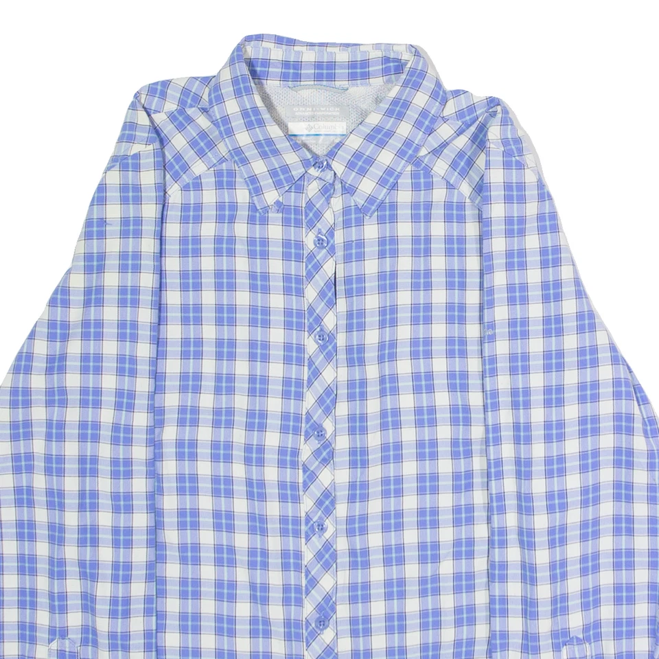 Camisa feminina COLUMBIA xadrez azul manga longa M - Imagem 2 de 4