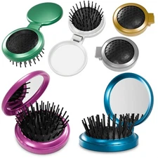 Mini Hair Brush Set of 6 - Foldable Travel Brushes for Hair in Assorted Colors ?