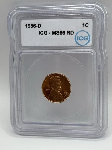 1956 D Lincoln Wheat Cent ICG MS 66 RD