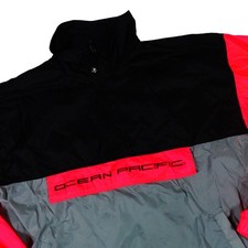 Ocean Pacific OP Eco Logic Y2K 90s Vintage Surfer Windbreaker Neon Mens Large
