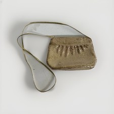 Vintage Whiting  Davis GOLD Clutch Handbag Evening classic