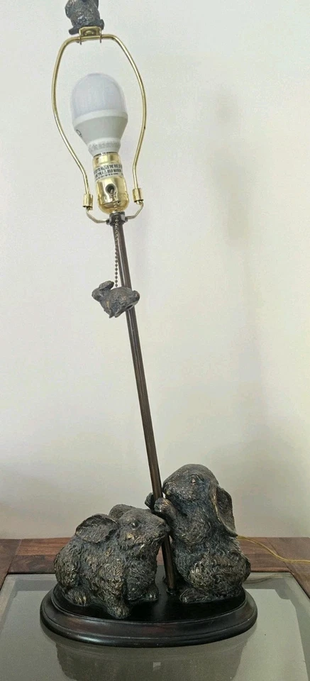 "Lámpara de mesa vintage Pottery Barn 27"" caprichosa lámpara de desmontaje conejito" Foto 3 de 4