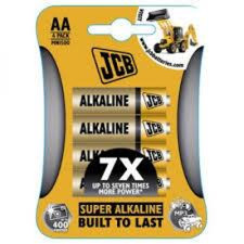 Batteries AA Alkaline Pack of 4 Silver Heavy Duty LR6 1.5V Zinc-Free Cells Plus