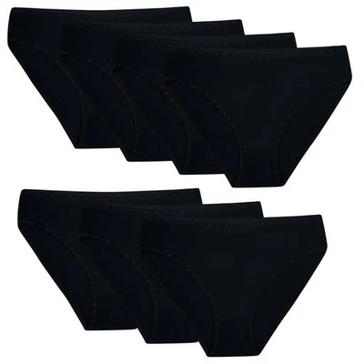 7 Damen Taillenslips Unterhosen Schwarz Weiss Unterwäsche Baumwolle Slips 34-44 - Bild 1 von 2