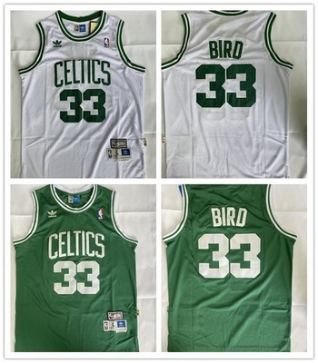 Neu Basketball Trikots Genäht Boston Celtics Grün/Weiß #33 S-2XL