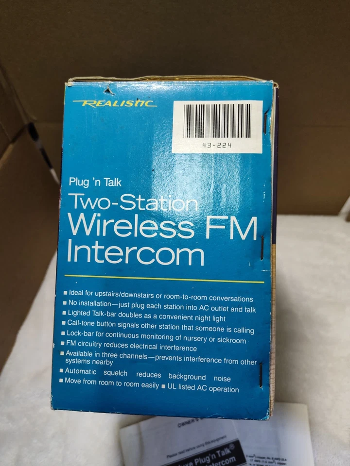 Realistic Plug and Talk Wireless Intercom #43-224, In Box!! - Image 2 of 4