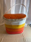 Vintage 1970s Retro Striped Vinyl Cooler Bag