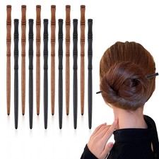12Pcs Wooden Hair Sticks Hair Chopsticks for Women, Bamboo Shape Hair Pins fo...