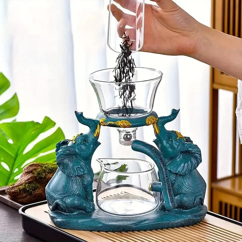 Moderno juego de té de vidrio olla de goteo para té café - Kungfu perezoso con 6 tazas Foto 2 de 4