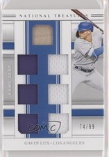 2020 Panini National Treasures Game Gear Materials Sevens 74/99 Gavin Lux 6fs