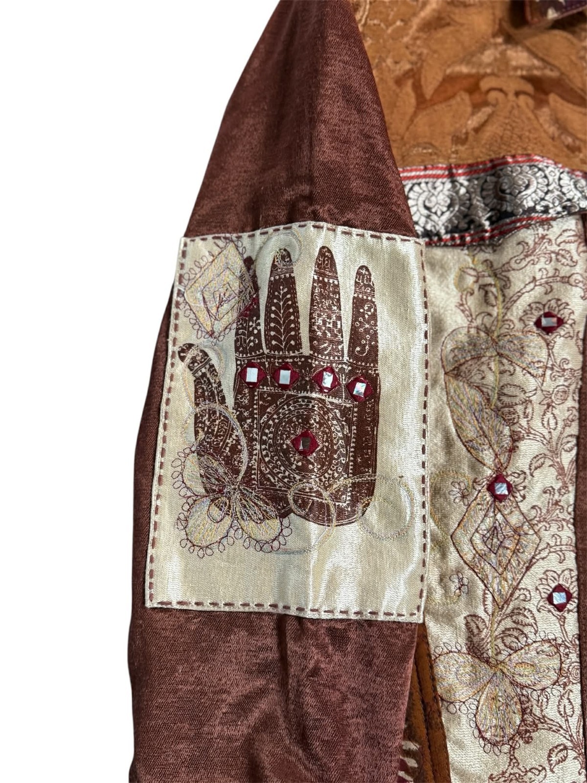 Boho Patchwork Art Jacket Flashback Women Medium … - image 5