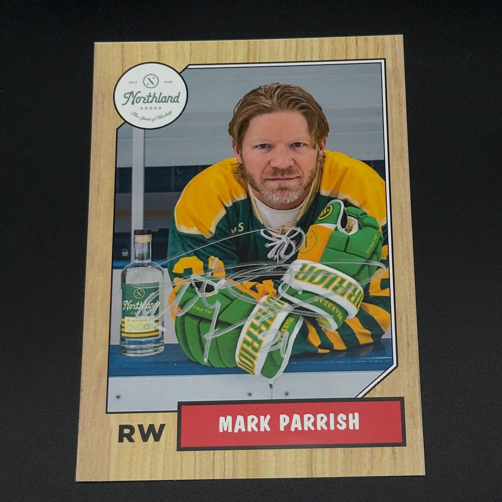Mark Parrish Signed 4x6 Northland Vodka Card - MN Wild Legend - TTM Autograph