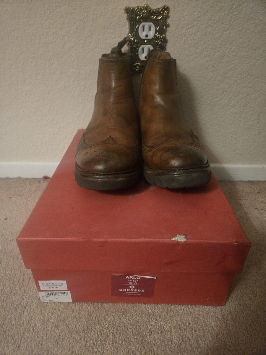 Grenson Arlo Brogue Brown Wide Chelsea Boots UK 10 Mens US 11 G | eBay