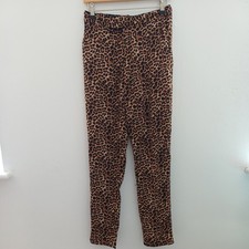 NA-KD Trousers size 8 leopard print animal ankle grazer slim skinny high waist