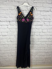 Dusk Y2K Whimsigoth Fairycore Boho Embroidered Floral Formal Maxi Dress Size 4