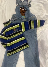 Vintage 1998 Warner Bros Studio Store Kids Scooby Doo Kid's Overalls Size L