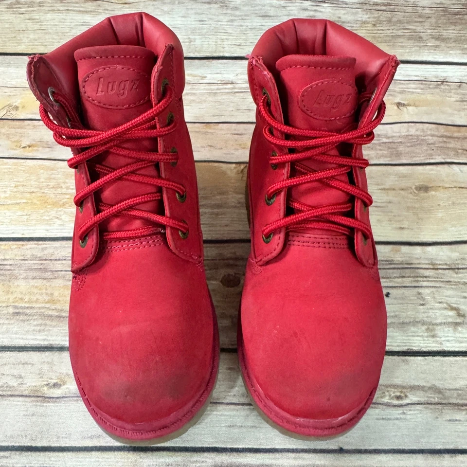 Botines de combate rojos Lugz para niños talla 11 Foto 3 de 4