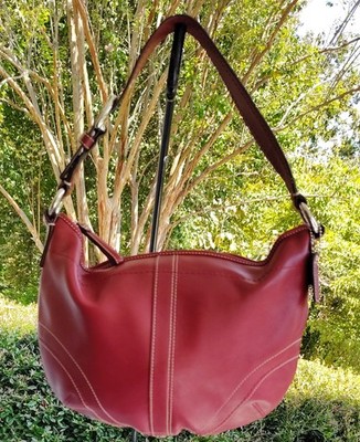Coach SMALL Vintage F10908 Red Soho Y2K Leather Hobo Bag | eBay