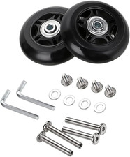 70Mm X 24Mm 2 Pcs Luggage Suitcase Replacement Wheels, Rubber Swivel Caster Whee