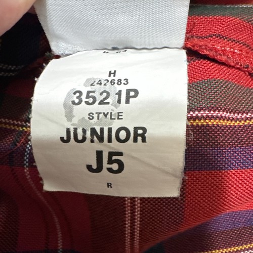 Dennis Skort Junior J5 Red Plaid Elastic Waist Made In USA Pocket - Picture 9 of 15