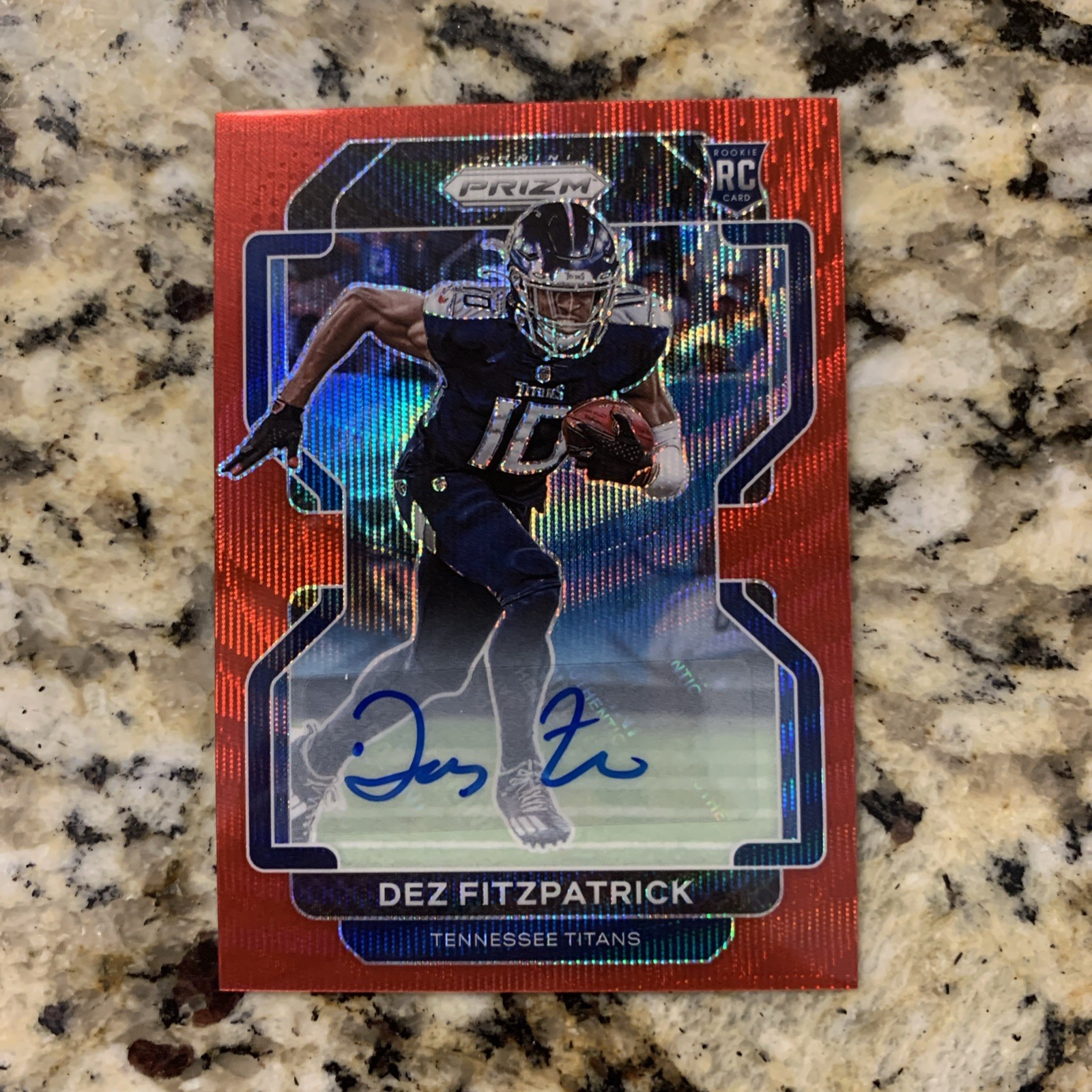Dez Fitzpatrick Panini Prizm #366 Autograph Red Wave