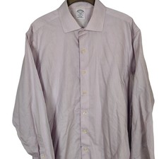 Brooks Brothers 1818 Regent Fit Mens 16.5 4/5 Non-Iron Stripe Dress Shirt Red