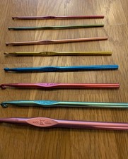 Vintage Lot Of 8 Boye Crochet Hooks USA Made D E F G H I J K-- 1