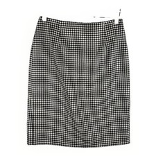 Vintage Ralph Lauren Pencil Skirt 4 Wool Black White Houndstooth Check Preppy