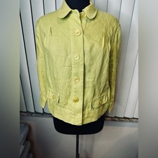 Elliott Lauren 100 Linen Yellow Jacket Cardigan