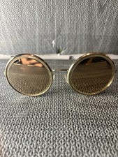 CHANEL 4224 105/3F Gold Metal Round Sunglasses Brwn Gradient 140mm 5-700 NEW box