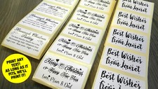 60 x Personalised Printed Sticky Labels for Names, Messages - PRINT ANY TEXT!!!