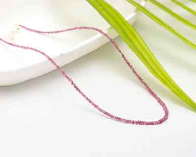Pink Raw Rough Diamond Necklace 2-3 mm Natural Pink Uncut
