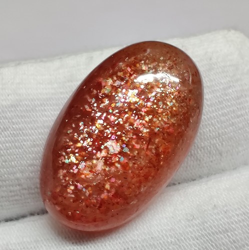 Piedra preciosa natural llamativa naranja cabujón forma ovalada para joyería 17,7 quilates - Imagen 6 de 7