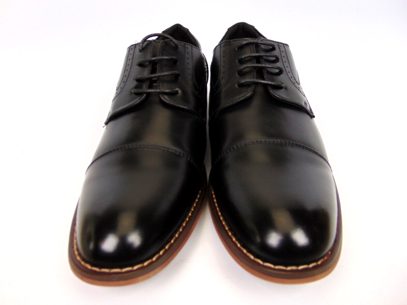 SAOLA Vostey BMY636 scarpe eleganti uomo Oxford casual punta a cappuccio formale taglia 10 0 nere NUOVE