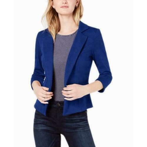 4 Sleeve Knit Blazer Blue 