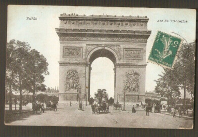 PARIS alte Postkarte Arc de Triomphe und Champs Elysées