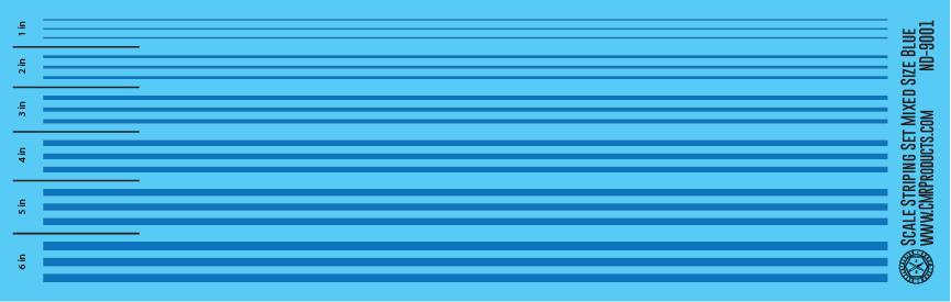 N Scale - Scale Striping Set Mixed Size Blue