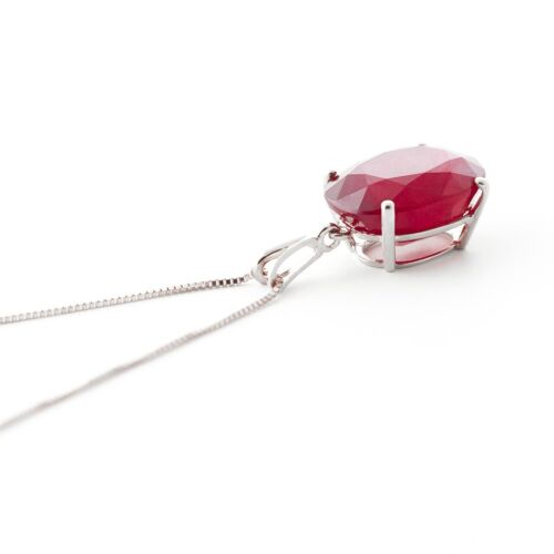 7.0 Carat 14k Solid Gold Necklace w/ Natural Oval Ruby July Birthstone 14-24" L - Picture 3 of 17