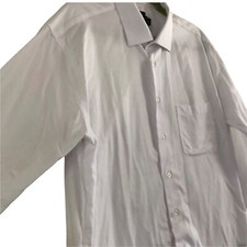 Pronto Uomo Men  s White Dress Shirt SZ 17.5 36/37 Tall Non Iron Slim Fit 12