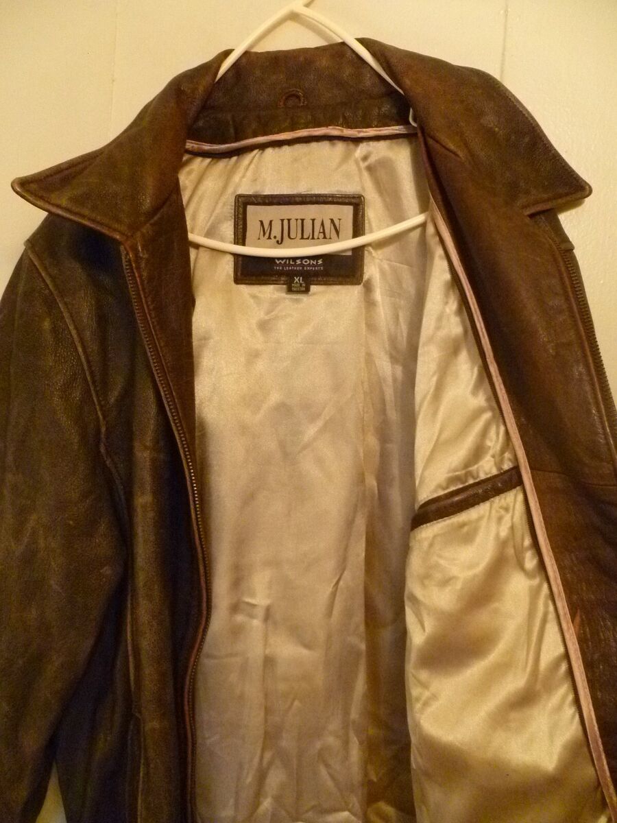 Vintage Wilsons M Julian Distressed Brown Full Zip Leather Vintage Wilsons M Julian Distressed Brown Full Zip Leather